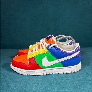 Size 6.5Y/8Women - Vintage 2008 Nike Dunk Low rainbow shoes